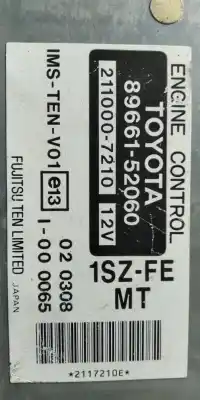 Автозапчасти б/у блок управления двигателем за toyota yaris (ncp1/nlp1/scp1) 1szfe ссылки oem iam 8966152060  