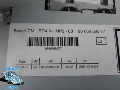 Автозапчастина б/у аудіо система / радіо cd для citroen c3 picasso exclusive посилання на oem iam 9666959577 96669595xt 96669595 xt