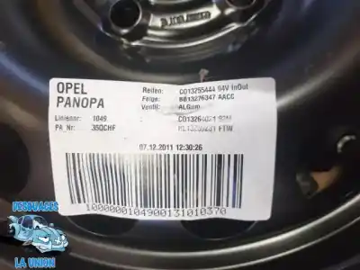 İkinci el araba yedek parçası YEDEK LASTIK için OPEL ASTRA J LIM.  OEM IAM referansları 2160141 / 13264021 132764347 / 13255444 4,00 X16 H2 IS25 / 13259231