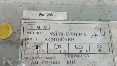 Автозапчасти б/у аудиосистема / радио cd за hyundai tucson essence bluedrive 2wd ссылки oem iam 96170d70104  