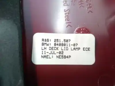 Second-hand car spare part left tailgate light for bmw x5 (e53) 3.0d oem iam references 840901107  