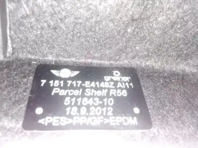 Second-hand car spare part parcel shelf for mini mini (r56) cooper oem iam references 7151717  