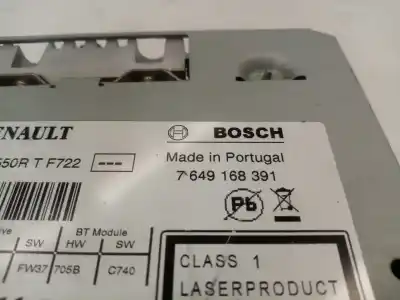Second-hand car spare part audio system / radio cd for renault scenic iii grand dynamique oem iam references 7649168391  