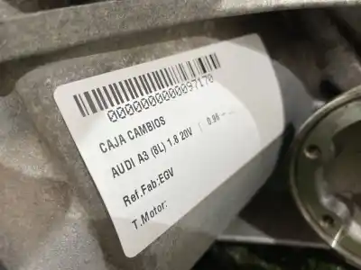Second-hand car spare part gearbox for audi a3 (8l) motor 1.8 ltr. - 92 kw 20v oem iam references egv  