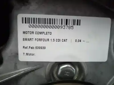 Pezzo di ricambio per auto di seconda mano motore completo per smart forfour 1.5 cdi cat riferimenti oem iam 639939  