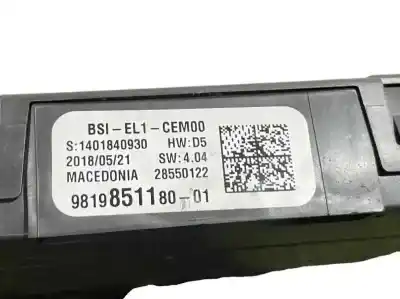 Second-hand car spare part fuse box unit for citroen c3 feel oem iam references 9819851180 28550122 bsi el1