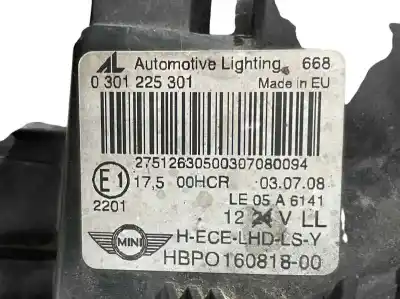 Peça sobressalente para automóvel em segunda mão farol / farolim esquerdo por bmw mini (r56) 1.6 16v diesel cat referências oem iam 0301225301  16081800