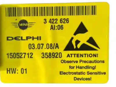 Peça sobressalente para automóvel em segunda mão luz interior por bmw mini (r56) 1.6 16v diesel cat referências oem iam 3422626 15052712 15052712