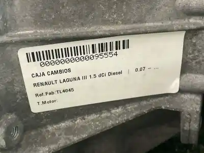 Second-hand car spare part gearbox for renault laguna iii 1.5 dci diesel fap oem iam references tl4045  