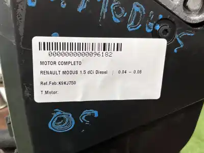 Second-hand car spare part complete engine for renault modus 1.5 dci diesel oem iam references k9kj750  k9k750