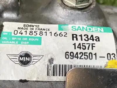 Second-hand car spare part air conditioning compressor for mini mini (r56) (2006->) 1.6 cooper [1.6 ltr. - 88 kw 16v cat] oem iam references 1457f 6942501-03 