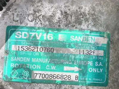 Peça sobressalente para automóvel em segunda mão compressor de ar condicionado a/a a/c por renault megane i scenic (ja0) motor 1.9 ltr. - 72 kw dti diesel cat referências oem iam 7700866828b 1132f 