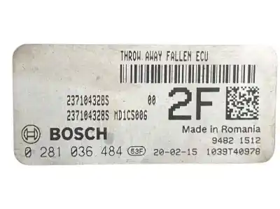 Second-hand car spare part ecu engine control for dacia duster ii 1.5 blue dci d fap oem iam references 237104328s  0281036484