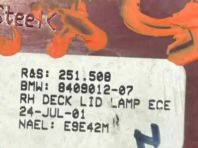 Second-hand car spare part interior rear right light for bmw x5 (e53) x5 (e53) oem iam references 840901207  8409012-07