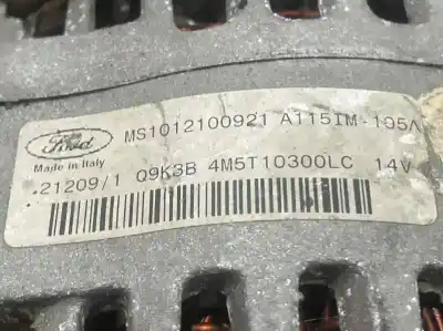 Pezzo di ricambio per auto di seconda mano alternatore per ford c-max (cb3) 1.8 tdci turbodiesel cat riferimenti oem iam 4m5t10300lc 4m5t10300ud 4m5t10300kb