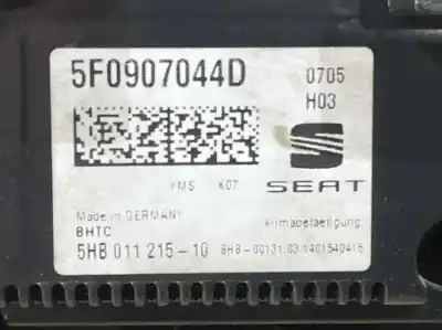 Peça sobressalente para automóvel em segunda mão comando de sofagem (chauffage / ar condicionado) por seat leon (5f1) 1.6 tdi referências oem iam 5f0907044d  5f0907044h