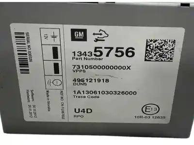 Peça sobressalente para automóvel em segunda mão módulo eletrônico por opel ampera 1.4 hybrid referências oem iam 13435756 13483128 13362385