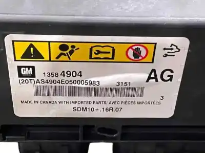 Peça sobressalente para automóvel em segunda mão centralina de airbag por opel ampera 1.4 hybrid referências oem iam 13584904  13589412