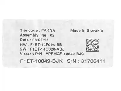 Автозапчасти б/у приборная доска за ford c-max (ceu) 1.0 ecoboost cat ссылки oem iam f1et10849bjk f1et-10849-bjx f1et-10849-bjk