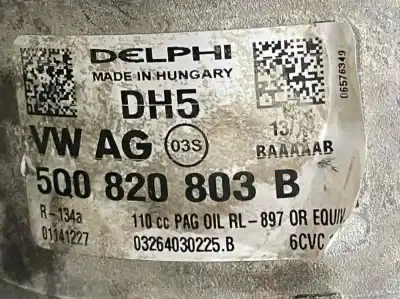 Peça sobressalente para automóvel em segunda mão compressor de ar condicionado a/a a/c por seat leon (5f1) 1.6 tdi referências oem iam 5q0820803b 5q0820803d 5q0820803f