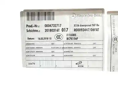 Автозапчасти б/у обивка передней правой двери за mercedes clase gla (w156) gla 200 cdi (156.908) ссылки oem iam a1567201300  