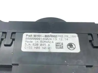 Pezzo di ricambio per auto di seconda mano controllo riscaldamento / aria condizionata per skoda rapid spaceback (nh1) 1.6 tdi riferimenti oem iam 5ja820045a  