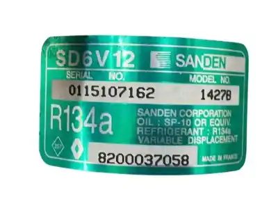 Pezzo di ricambio per auto di seconda mano compressore aria condizionata per renault clio ii fase i (b/cbo) 1.2 16v alize 75 cv / 55 kw riferimenti oem iam 8200037058  1427b