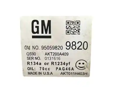 Автозапчасти б/у компрессор кондиционера воздуха за chevrolet trax 1.7 d ссылки oem iam 95059820 9820 akt200a409