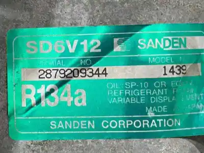 Second-hand car spare part air conditioning compressor for citroen c2 1.4 hdi oem iam references 1439 sd6v12 