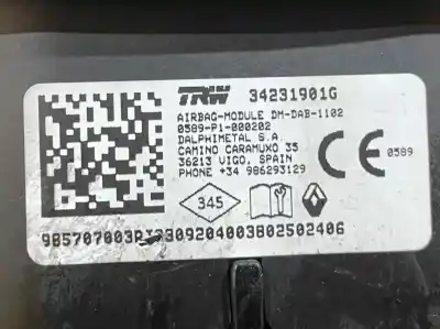 Peça sobressalente para automóvel em segunda mão airbag dianteiro esquerdo por renault clio v h4m632 referências oem iam 985707003r  34231901g