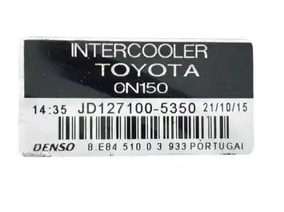 Peça sobressalente para automóvel em segunda mão intercooler por toyota auris active referências oem iam jd1271005350 179400n150 jd127100-5350