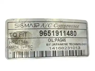 Автозапчасти б/у компрессор кондиционера воздуха за peugeot 307 break/sw (s2) 1.6 hdi ссылки oem iam 9651911480  1309f