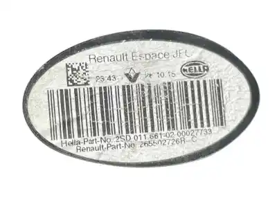 Second-hand car spare part right tailgate light for renault espace v (jr_) 1.6 dci 160 oem iam references 265502726r  265506105r