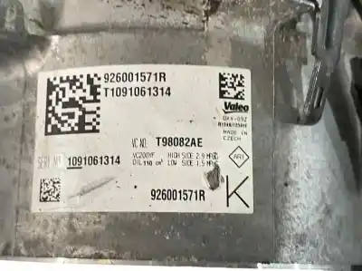 Peça sobressalente para automóvel em segunda mão compressor de ar condicionado a/a a/c por dacia duster ii motor 1.5 ltr. - 85 kw blue dci diesel fap cat referências oem iam 926001571r  t98082ae