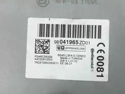 Автозапчастина б/у аудіо система / радіо cd для citroen c-elysee (dd_) 1.6 hdi 92 посилання на oem iam 98041965zd 1680288580 1609428280