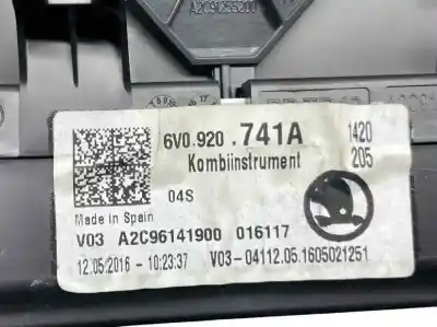 Автозапчастина б/у панель інструментів для skoda fabia iii (nj3) 1.4 tdi посилання на oem iam 6v0920741a v03 a2c96141900