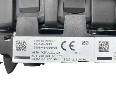 Автозапчастина б/у комплект подушки безпеки для skoda fabia iii (nj3) 1.4 tdi посилання на oem iam 6v1857009p 6c0959655k 6v0880201ae
