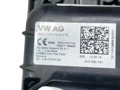 Автозапчастина б/у комплект подушки безпеки для skoda fabia iii (nj3) 1.4 tdi посилання на oem iam 6v1857009p 6c0959655k 6v0880201ae