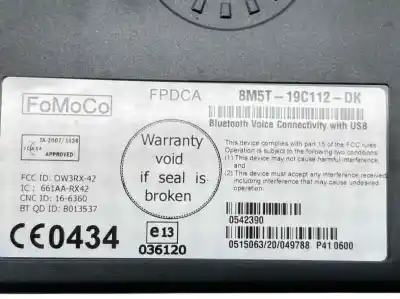 Second-hand car spare part electronic module for ford fiesta (cb1) 1.6 tdci cat oem iam references 8m5t19c112dk  8m5t-19c112-dk