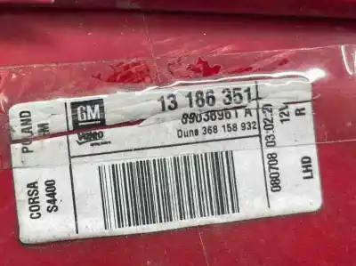 Second-hand car spare part right tailgate light for opel corsa d 1.3 16v cdti oem iam references 13186351  89038961a