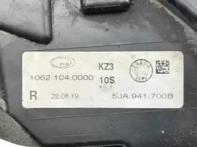 Автозапчасти б/у правая противотуманная фара за skoda rapid spaceback (nh1) 1.6 tdi ссылки oem iam 5ja941700b  