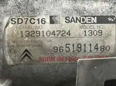 Автозапчасти б/у компрессор кондиционера воздуха за peugeot 307 break/sw (s2) * ссылки oem iam 9651911480  1309