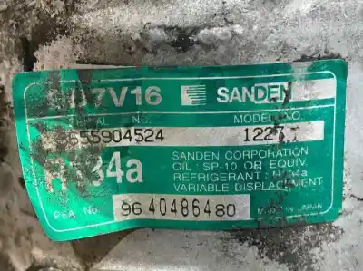 Pezzo di ricambio per auto di seconda mano compressore aria condizionata per citroen jumpy 2.0 hdi cat (rhx / dw10bted) riferimenti oem iam 9640486480  1227