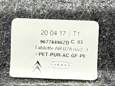 Second-hand car spare part parcel shelf for citroen c4 picasso 1.2 12v e-thp / puretech oem iam references 96778490zd  