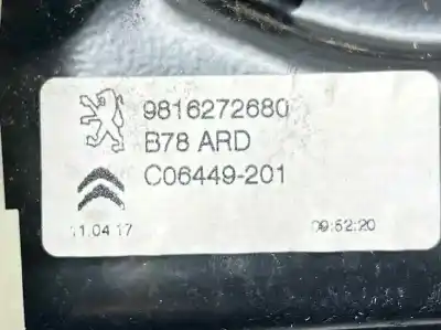 Pezzo di ricambio per auto di seconda mano alzacristalli posteriore destro per citroen c4 picasso 1.2 12v e-thp / puretech riferimenti oem iam 9816272680 9826076480 9816271380