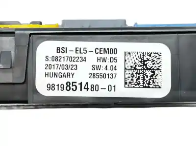 Автозапчастина б/у реле/запоперівник для citroen c4 picasso 1.2 12v e-thp / puretech посилання на oem iam 9819851480  bsi-el5