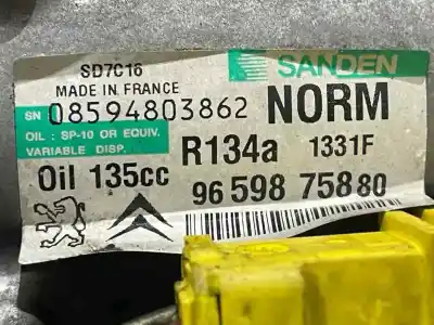 Pièce détachée automobile d'occasion compresseur de climatisation pour citroen berlingo multispace (b9) 1.6 hdi 75 16v références oem iam 9659875880  1331f