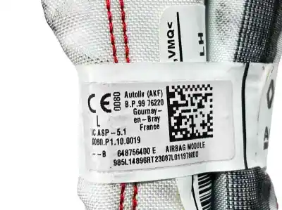 Автозапчасти б/у подушка безопасности передняя левая шторка безопасности за dacia sandero iii 1.0 tce 110 ссылки oem iam 985l14896r  648756400e