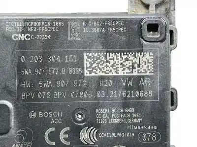 Peça sobressalente para automóvel em segunda mão módulo eletrônico por skoda octavia iv (nx3, nn3) 1.5 tsi referências oem iam 5wa907572b 0203304151 5wa907572