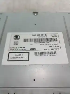 Second-hand car spare part audio system / radio cd for skoda rapid (nh) cay oem iam references 5j0035161e  